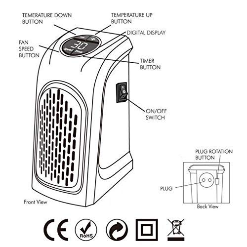 New Plug-in Electric Handy Room Heater
